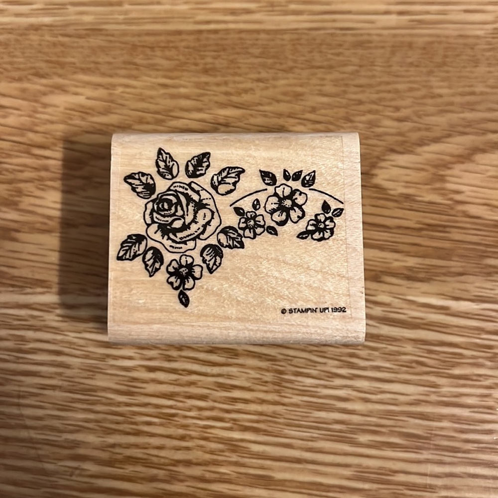 1992 vintage Stampin’ up floral rubber stamp